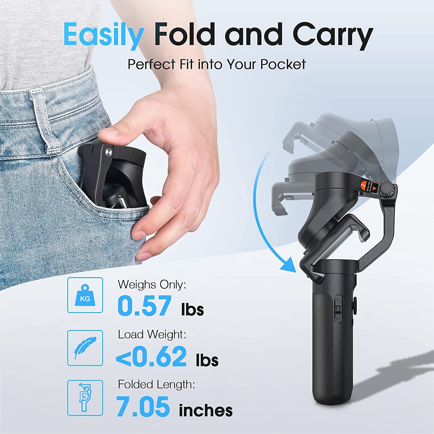 Smartphone Gimbal 3-Axis Handheld Stabilizer Phone Selfie Stick