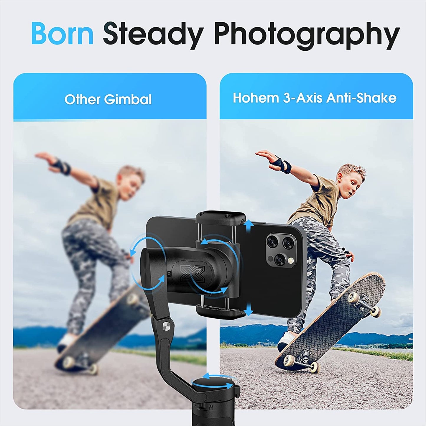 Smartphone Gimbal 3-Axis Handheld Stabilizer Phone Selfie Stick