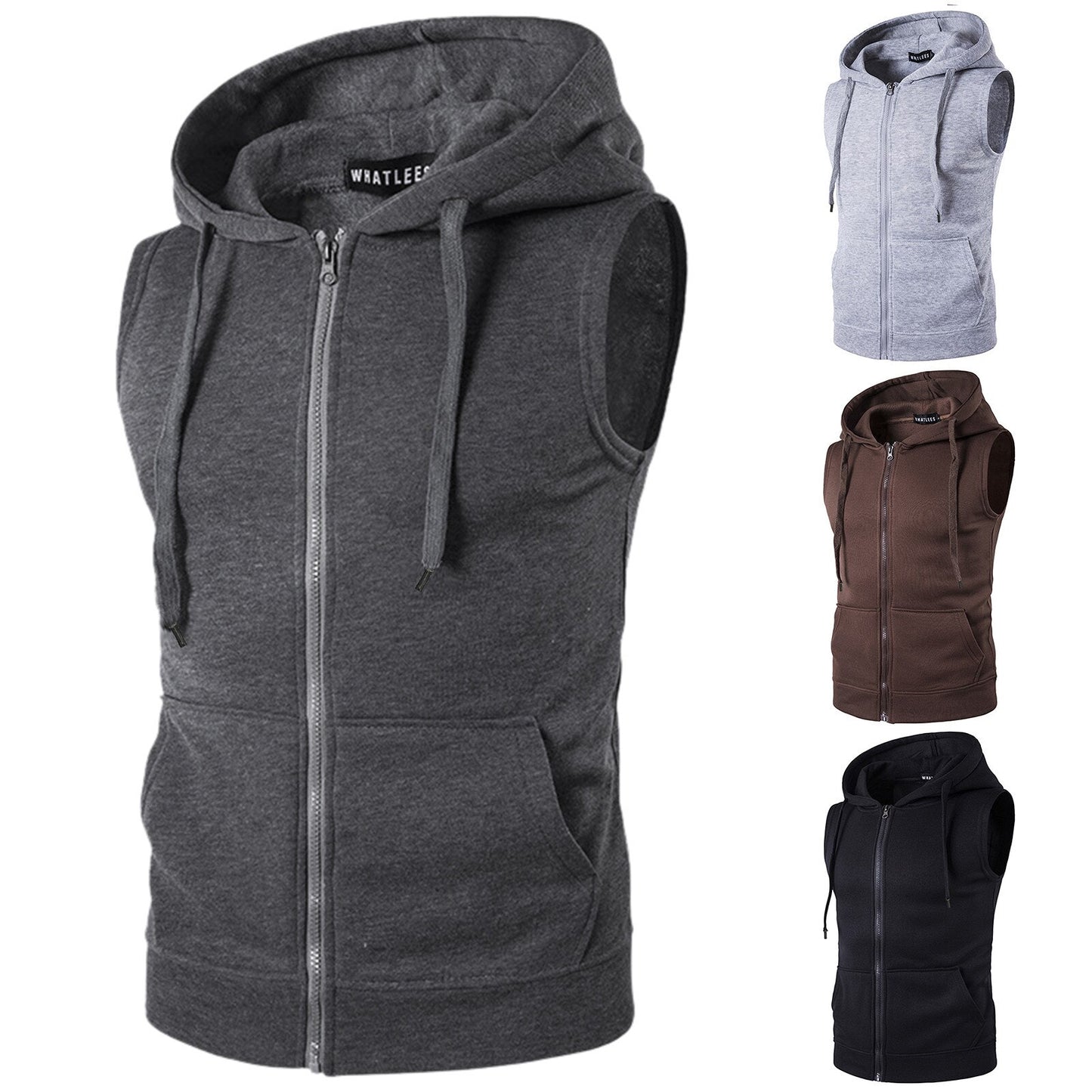 Sleeveless Zip Up Hoodie